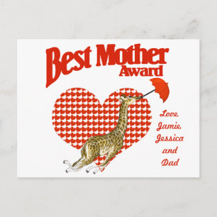Best Mother Award Keepake Postkarte