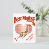 Best Mother Award Keepake Postkarte (Stehend Vorderseite)
