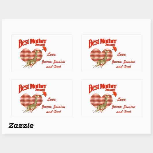 Best Mother Award Keepake Rechteckiger Aufkleber (Blatt)