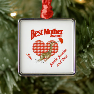 Best Mother Award Keepake Silbernes Ornament