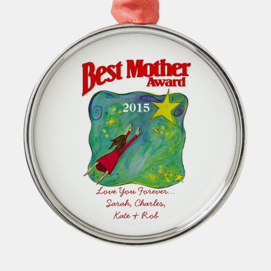 Best Mother Award Ornaments Silbernes Ornament (Vorne)