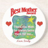 Best Mother Award Untersetzer (Vorne)