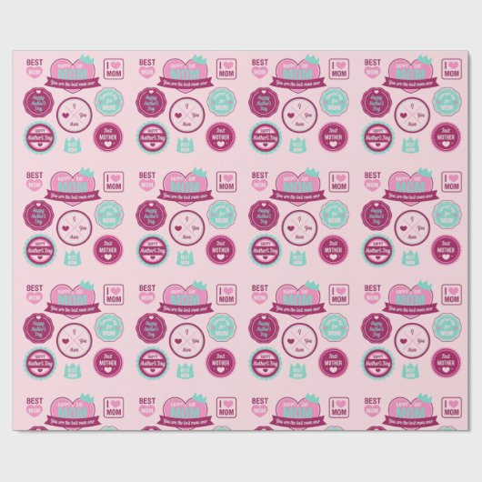 Best Mother Ever Pattern Geschenkpapier (Flach)