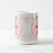 Best Mother Ever - Pink Floral Custom Name Kaffeetasse (Mittel)