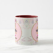 Best Mother Ever - Pink Floral Custom Name Tasse (Zentrum)