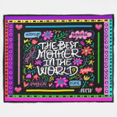 BEST MOTHER Fleece Blanket (Vorderseite (Horizontal))