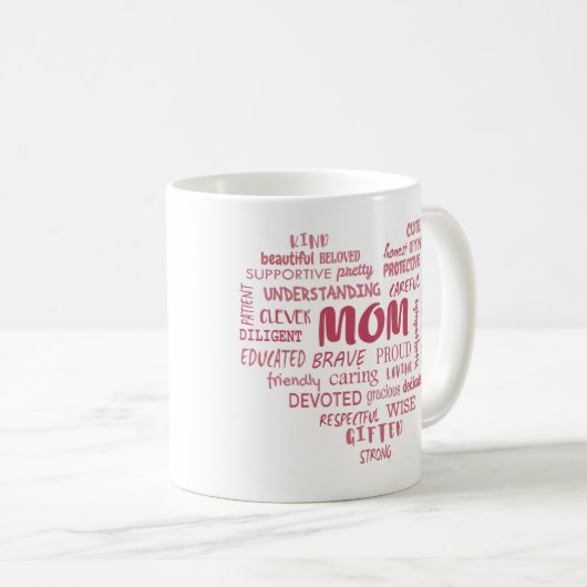 Best Mother Qualitäten und Mama Eigenschaften Invi Kaffeetasse (VorderseiteRechts)