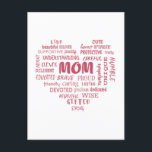 Best Mother Qualitäten und Mama Eigenschaften Invi Postkarte<br><div class="desc">Schönes Design mit einer Auflistung in Herzform von Eigenschaften und Qualitäten einer guten Mutter. Perfekt für Muttertag,  Geburtstag der Mutter und für den täglichen Gebrauch.</div>