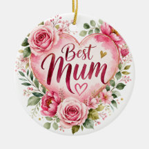 Best Mum Aquarell Blumenherz Design