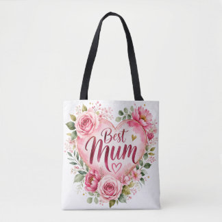 Best Mum Aquarell Blumenherz Design Tasche