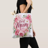 Best Mum Aquarell Blumenherz Design Tasche (Von Nahem)