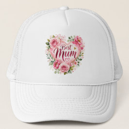 Best Mum Aquarell Blumenherz Design Truckerkappe