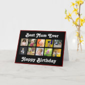 Best Mum Birthday Instagram Photo Collage Template Karte (Gelbe Blume)