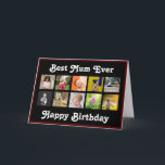 Best Mum Birthday Instagram Photo Collage Template Karte<br><div class="desc">Customize this best mum photo collage birthday greeting card design to celebrate with your favorite Mother. A wonderful gift to make her smile on her special day! The design features a selection of square photos. Add your own message inside the card. Add ten of your favorite photos using the templates...</div>