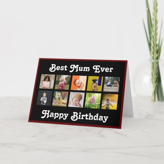 Best Mum Birthday Instagram Photo Collage Template Karte (Vorderseite)