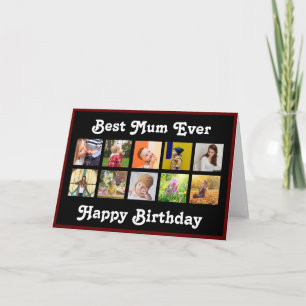 Best Mum Birthday Instagram Photo Collage Template Karte