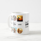 Best Mum Ever Foto Collage Elegantes Script Herz Kaffeetasse (Vorderseite Links)