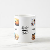 Best Mum Ever Foto Collage Elegantes Script Herz Kaffeetasse (Mittel)