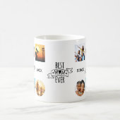 Best Mum Ever Foto Collage Elegantes Script Herz Kaffeetasse (Mittel)