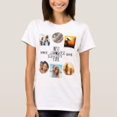 Best Mum Ever Foto Collage Elegantes Script Herz T-Shirt (Vorderseite)