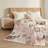 Best Mum Ever Mother's Day Scrapbook Photo Collage Fleecedecke