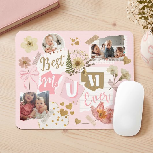 Best Mum Ever Mother's Day Scrapbook Photo Collage Mousepad