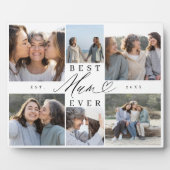 Best Mum Ever Mum Script Herzfoto Collage Fotoplatte (Vorderseite)