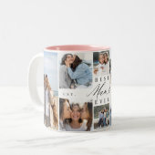 Best Mum Ever Mum Script Herzfoto Collage Zweifarbige Tasse (Vorderseite Links)