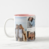 Best Mum Ever Mum Script Herzfoto Collage Zweifarbige Tasse (Links)