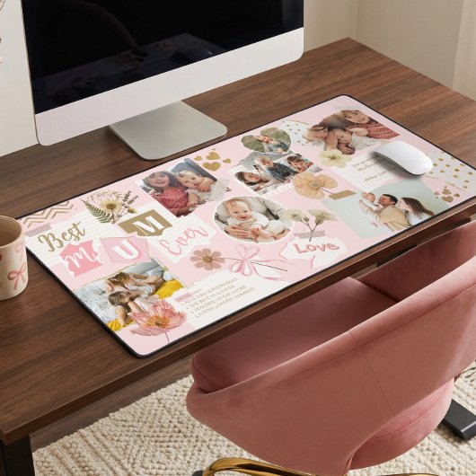 Best Mum Ever Personalized Scrapbook Photo Collage Schreibtischunterlage