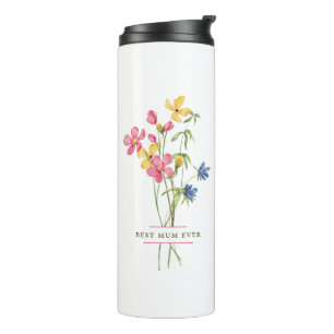 Best Mum Ever Wildblume Bouquet Thermosbecher