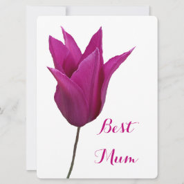 Best Mum hübsch rosa Tulpe, einfach blumenelegant Feiertagskarte