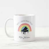 Best Music Teacher Rainbow Custom Thank you Gift Kaffeetasse (Links)