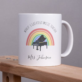 Best Music Teacher Rainbow Custom Thank you Gift Kaffeetasse