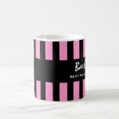 Best NACHBARER PRO PINK Stripes Individuelle Name  Kaffeetasse (Mittel)