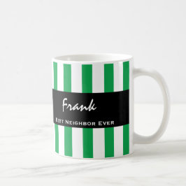 Best NACHBOR Ever GREEN Stripes Individuelle Name  Kaffeetasse