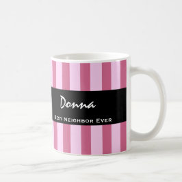 Best NACHBOR Ever PINK Stripes Individuelle Name V Kaffeetasse