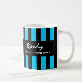 Best NAGHBOR Ever BLAU Stripes Individuelle Name V Kaffeetasse