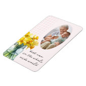 Best Nan Vertical Foto Pink Gingham und Affodien Magnet (Linke Seite)
