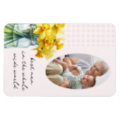 Best Nan Vertical Foto Pink Gingham und Affodien Magnet (Horizontal)