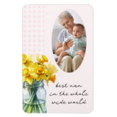 Best Nan Vertical Foto Pink Gingham und Affodien Magnet (Vertikal)