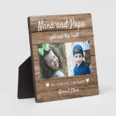 Best Nana and Papa Grandkids 2 Foto Collage Wood Fotoplatte (Vorderseite)