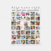 BEST NANA EVA Oma Foto Collage White Fleecedecke (Vorderseite)