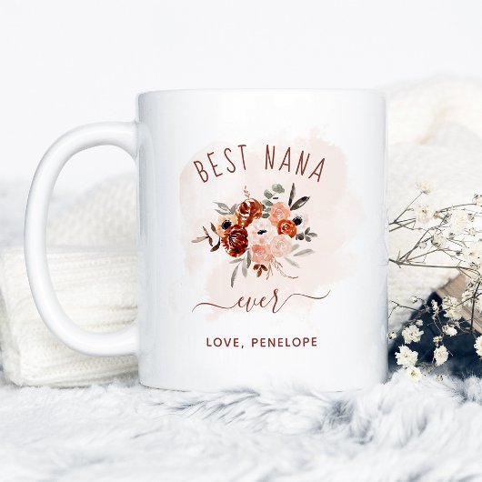 Best Nana Ever | Boho Terracotta Floral Kaffeetasse