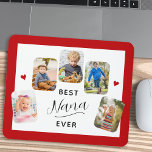 Best Nana Ever Calligraphy 5 Foto Red Mousepad<br><div class="desc">Diese Großelternschreibmatte bietet Platz für 5 Fotos und ermöglicht es Ihnen,  Lieblingsbilder Ihrer Enkel zu präsentieren. Das Design zeichnet sich durch eine moderne Kalligraphie aus,  die lautet: "Best Nana Ever" und ist mit einem dunkelroten Rahmen versehen. Diese Schreibtischmatte ist ein perfektes Geschenk für jede Großmutter.</div>