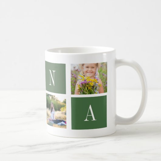 Best Nana Ever! Custom 4-Photo Collage Mug Kaffeetasse (Rechts)
