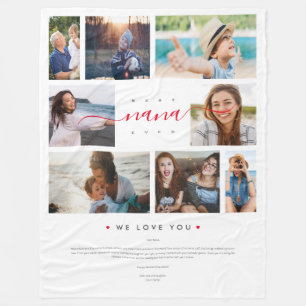 Best Nana Ever Funny Mother Day 8 Foto Collage Fleecedecke