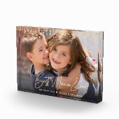 Best Nana Ever Gold Glitzer Script Individuelle Na Fotoblock (Rechts)