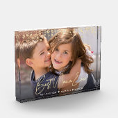 Best Nana Ever Gold Glitzer Script Individuelle Na Fotoblock (Links)