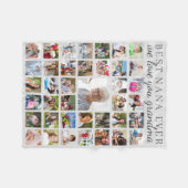 BEST NANA EVER Oma Foto Collage Grau Fleecedecke (Vorderseite (Horizontal))